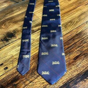 Robert Talbott 100% Silk Blue Tie Crest Print Window Pane